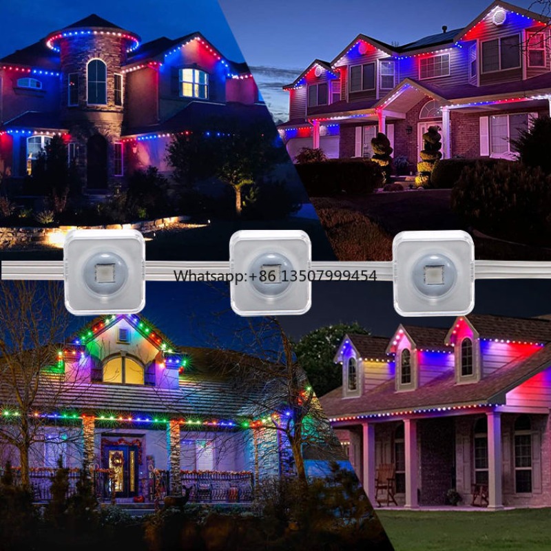 Led Strip Lights - WiFi制御スマートLEDストリップライト 15M RGBカラーチェンジ IP66防水 PVC製 ビルファサード装飾