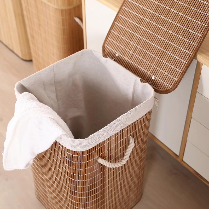 Home Decor Hampers - コーヒーブラウンのランドリーハンパー - 暖かく素朴な手作りの衣類バスケット、どんな家の装飾スタイルにも合います