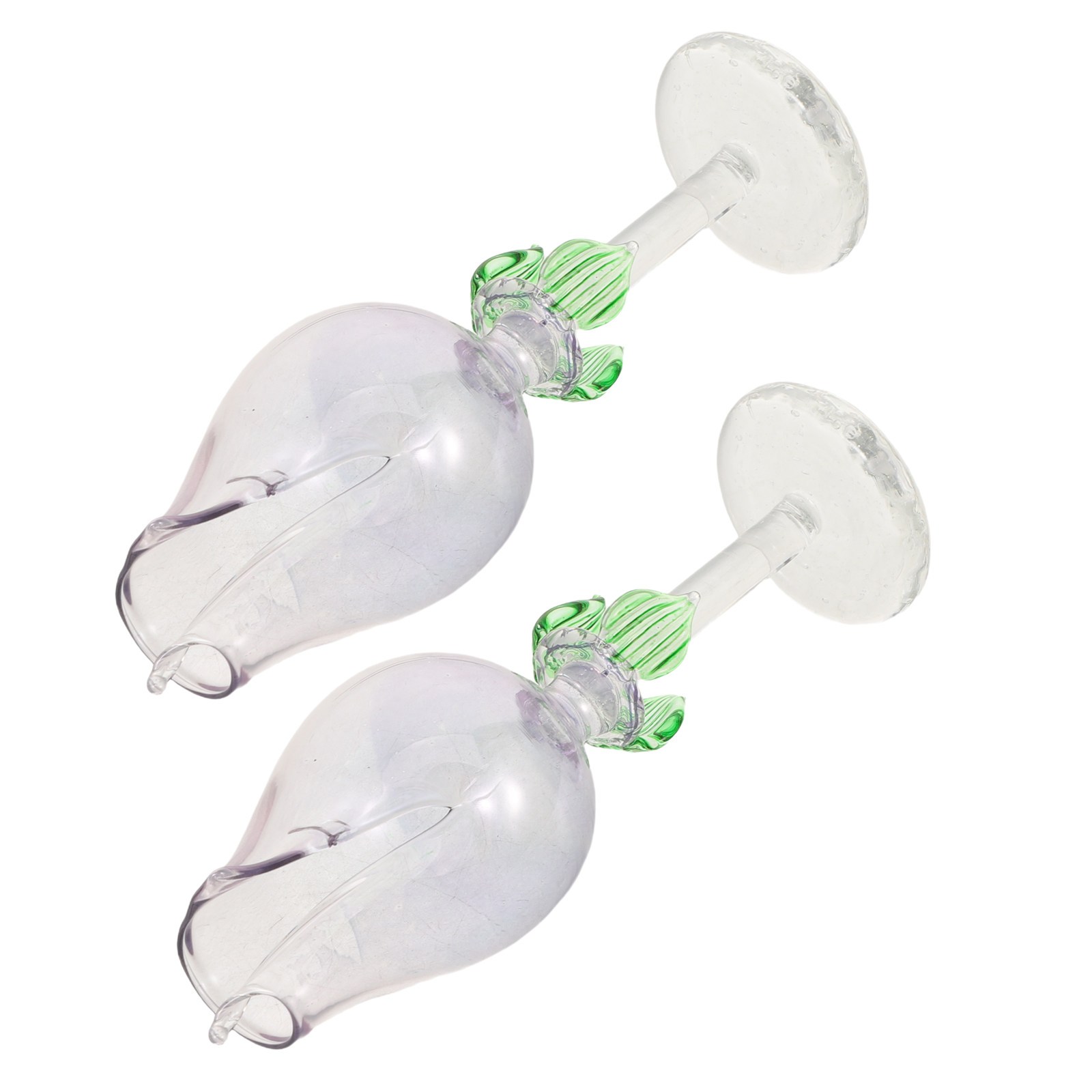 Home Decor Essentials - 2個入りガラス製エッセンシャルオイルディフューザー、花型アロマセラピーデコレーション、寝室、ホームオフィス、デスク用小型エアセントディフューザー