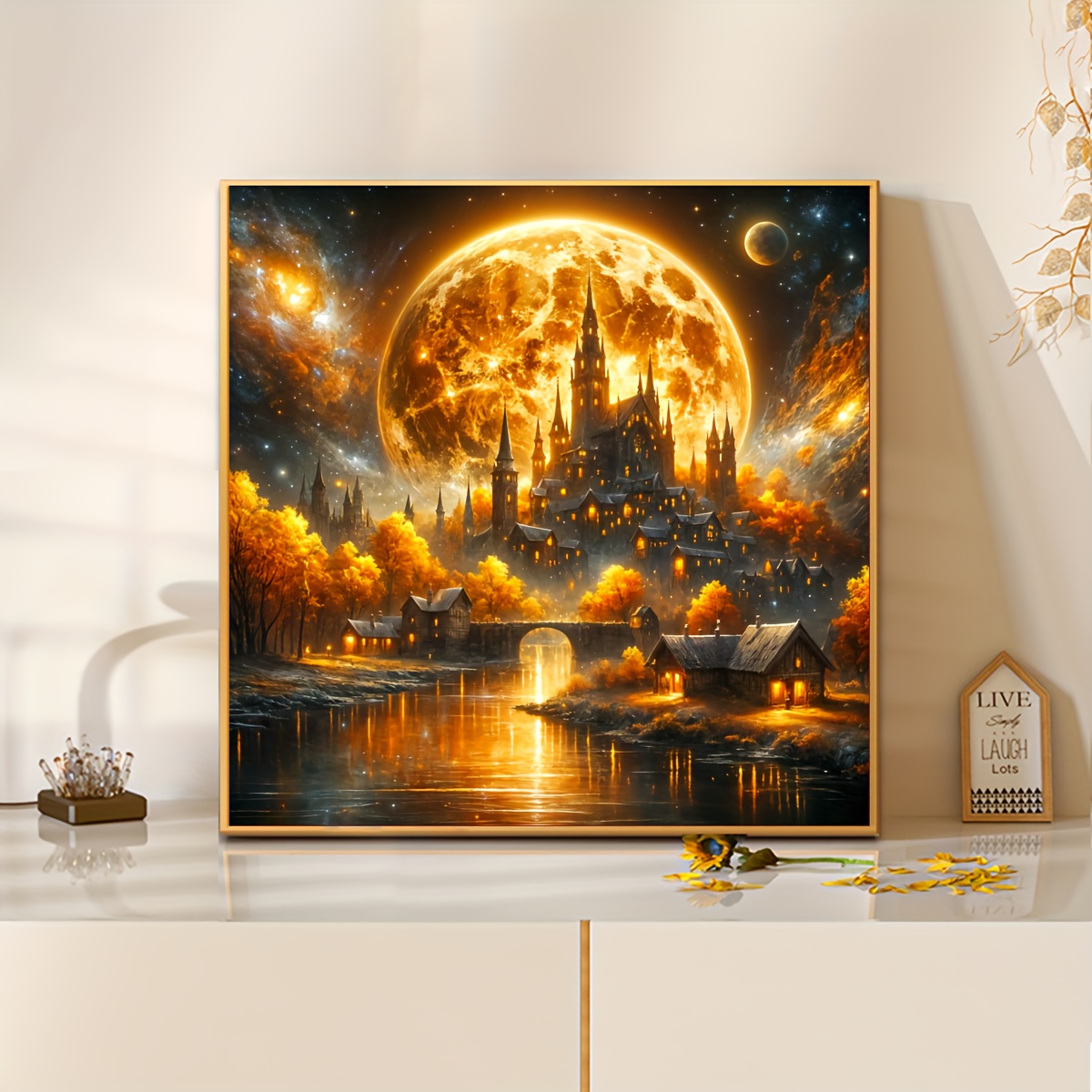 Home Decor Under 500 - 月明かりの下の城 ジグソーパズル 500/1024ピース ホリデーストレス解消楽しいゲーム ホームデコレーション ホリデーギフト