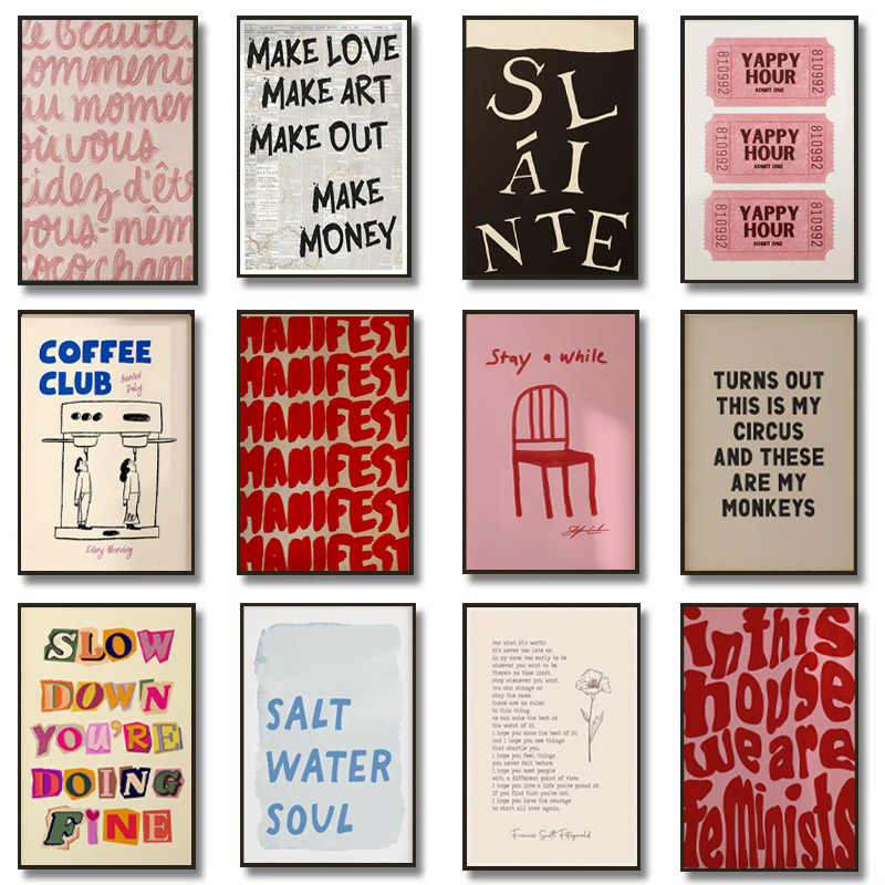 Home Decor Aesthetic Pinterest - シンプルなトレンディなテキスト印刷ポスター、シンプルなキャンバス壁装飾、モダンアートホームデコレーション、リビングルーム装飾1個。