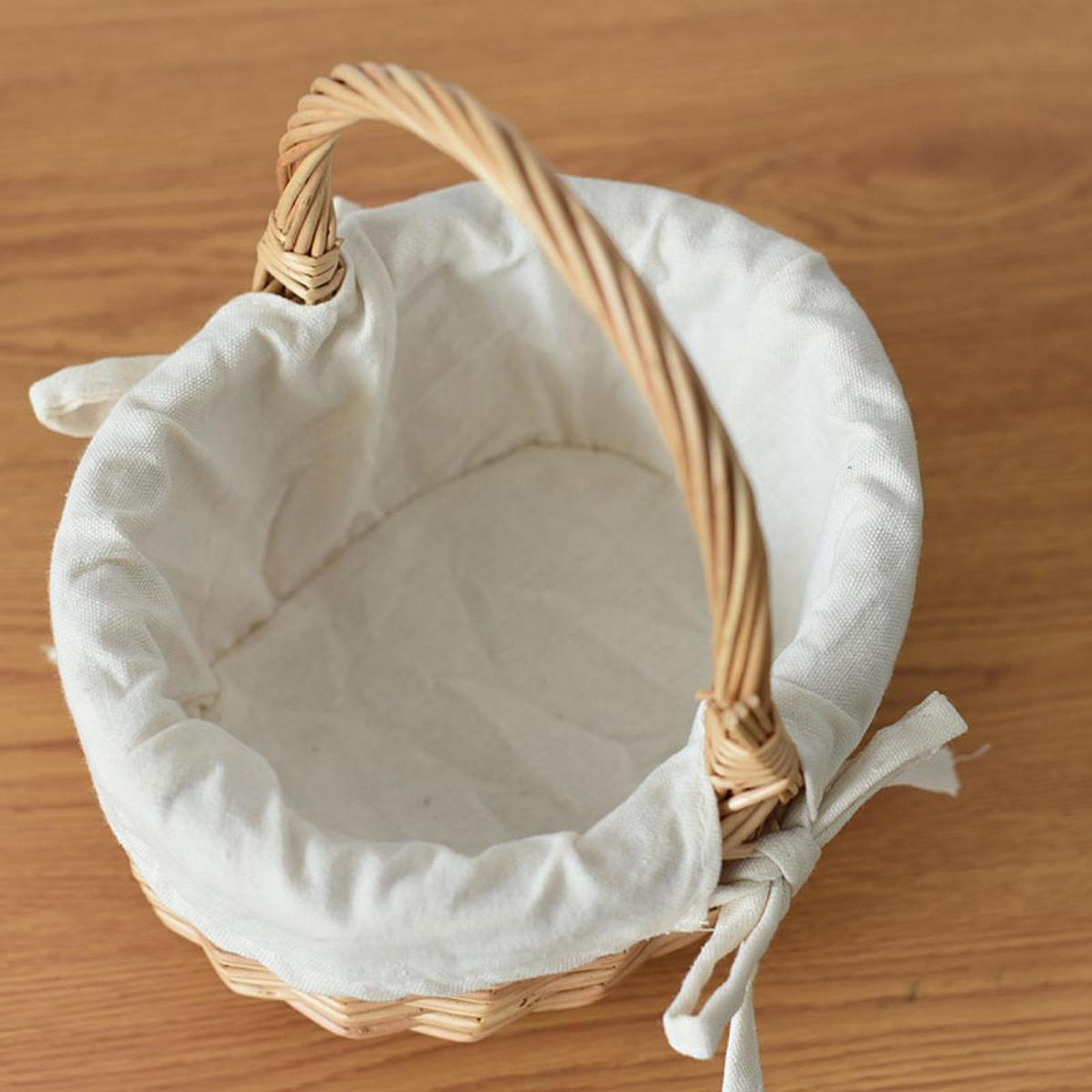 Home Decor Hampers - 籐製ピクニックバスケット カントリー ヴィンテージ 田舎風 ハンドル付き 節約かご