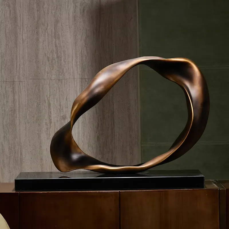 Abstract Sculpture Resin - 抽象的な家の装飾彫刻 北欧スタイル 金メッキアート装飾品 樹脂製クリスタル ホームデコレーション