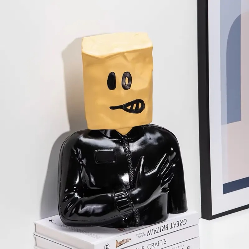 Abstract Sculpture Resin - カスタムメイドのモダンでクリエイティブな抽象的な顔の形をした彫刻、樹脂製の芸術的な装飾品、リビングルームのテーブルセンターピース工芸品
