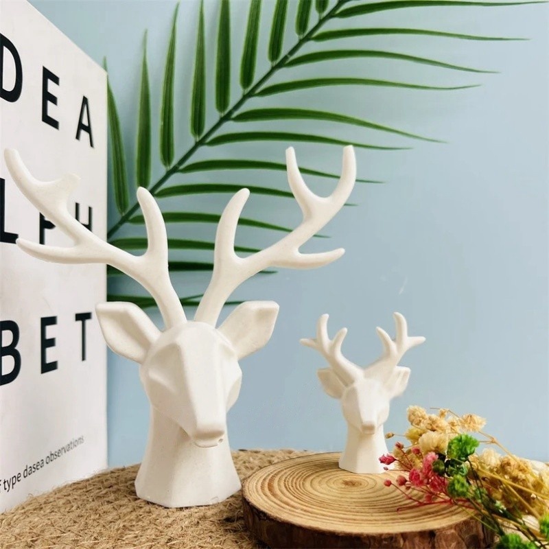 Home Decor Handicraft - 2個の鹿の角飾りシリコンモールドDIY石膏ジュエリー収納ペンダント装飾樹脂モールド家庭用手芸品鋳造