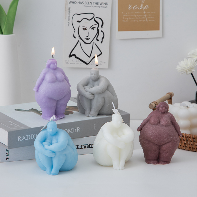 Abstract Sculpture Resin - 3D 脂肪女性/男性ポートレートキャンドルシリコーン型 DIY 抽象人体彫刻工芸品石膏樹脂型石鹸作り用品