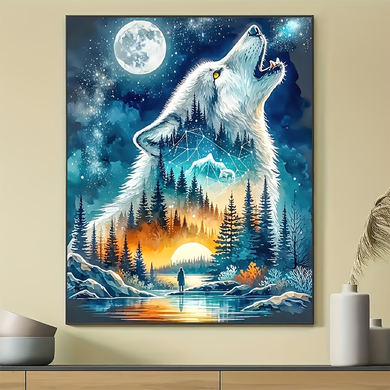 Home Decor Under 500 - 500/1000/1200/2000ピース 大人向けパズル 夜の狼の森の月明かりの風景、ジグソーパズル 脳トレゲーム ギフト ホームデコレーション