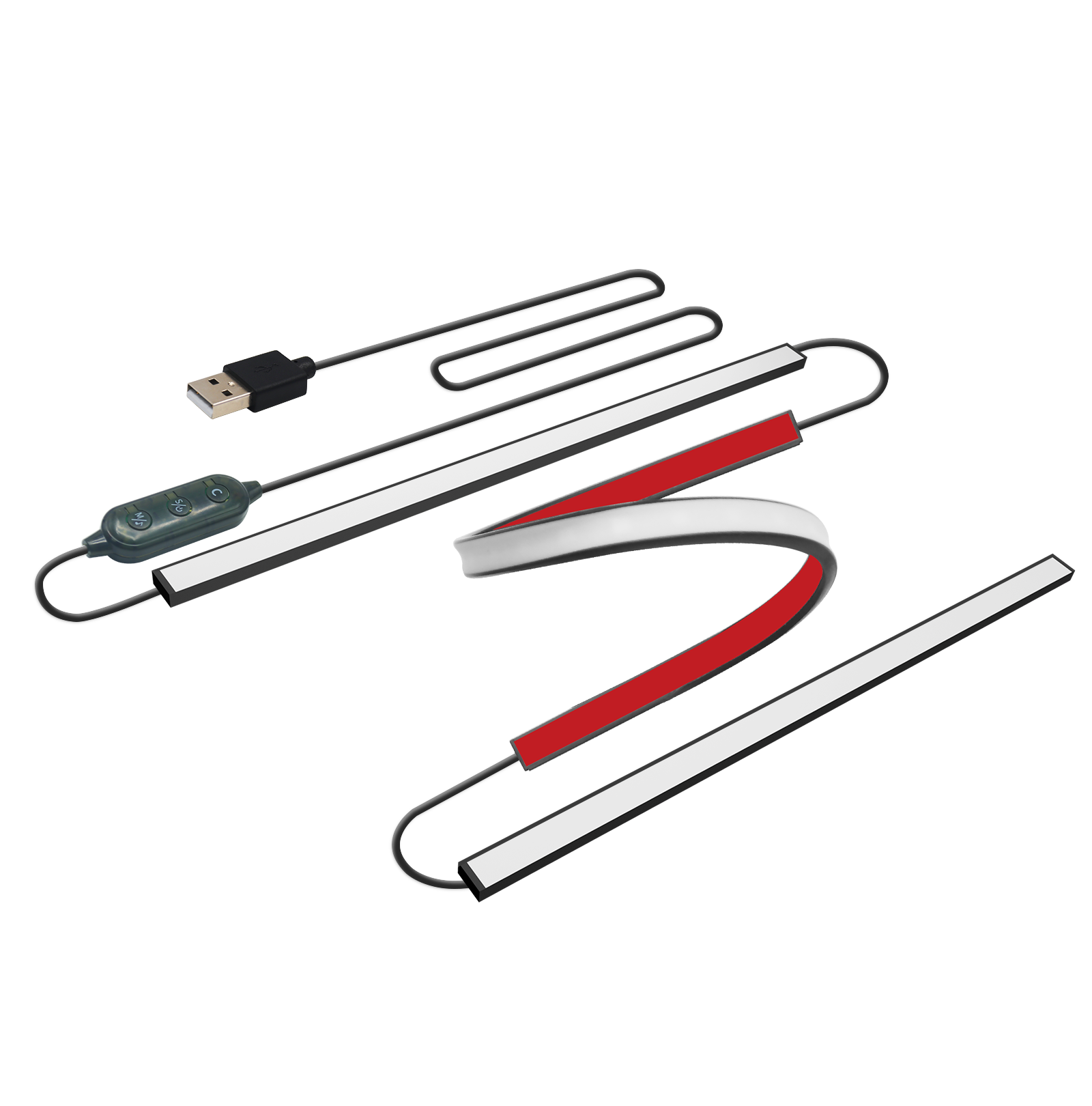 Led Strip Lights - Bluetooth APP制御 RGBモニターLEDバックライトストリップ USB 24キーIRリモコン フレキシブルシリコンアンビエントライト