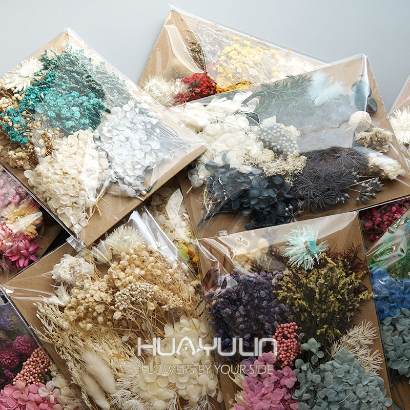 Home Decor Handicraft - 1 パック人工植物ドライ本物の花プリザーブド材料エポキシ樹脂キャンドル DIY 花材アジサイセット花