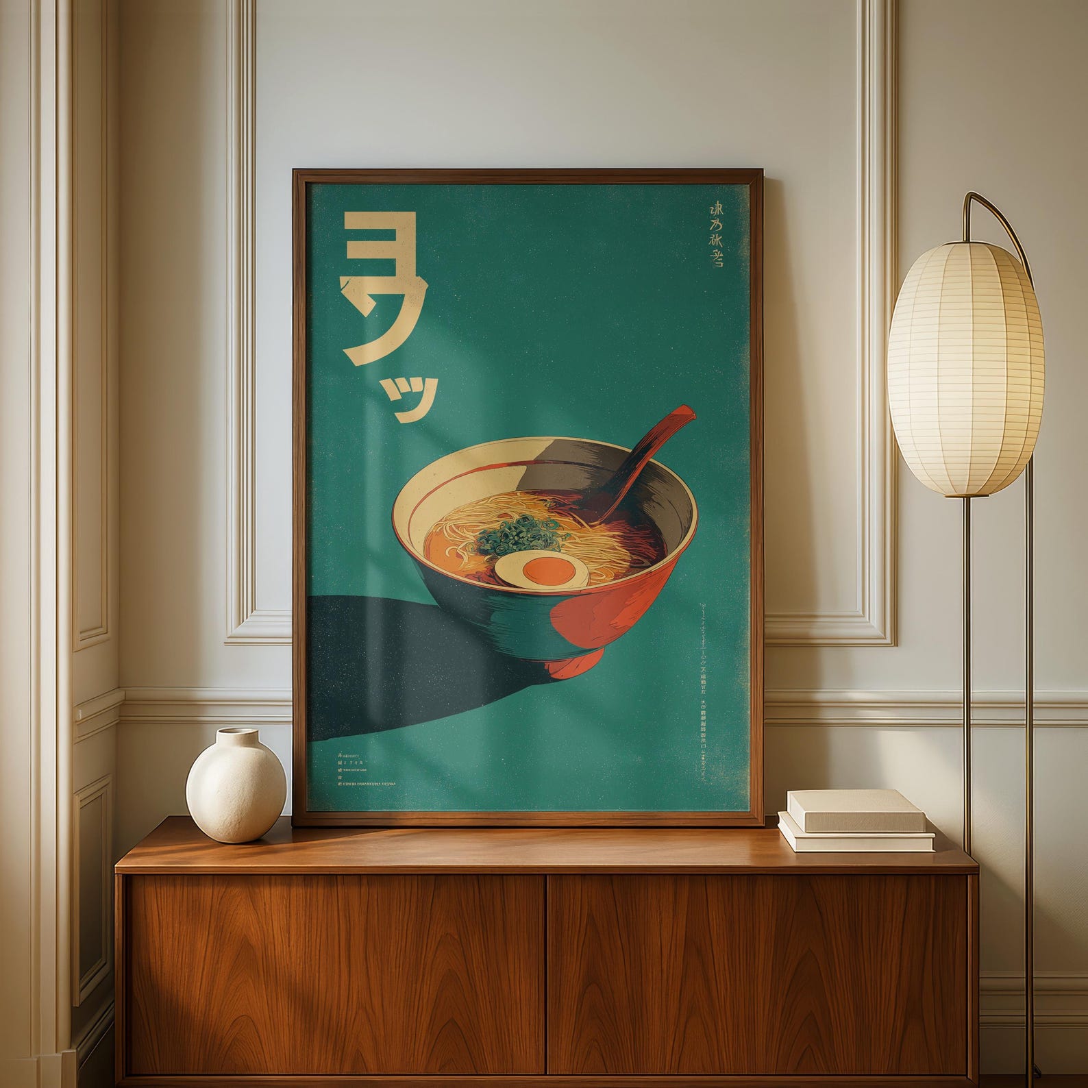 Home Decor Youtube - レトロな日本のラーメンキャンバスアートプリントフレームレスフードウォールアートポスターミニマリスト大胆な麺ポスターキッチン装飾ホームダイニング用
