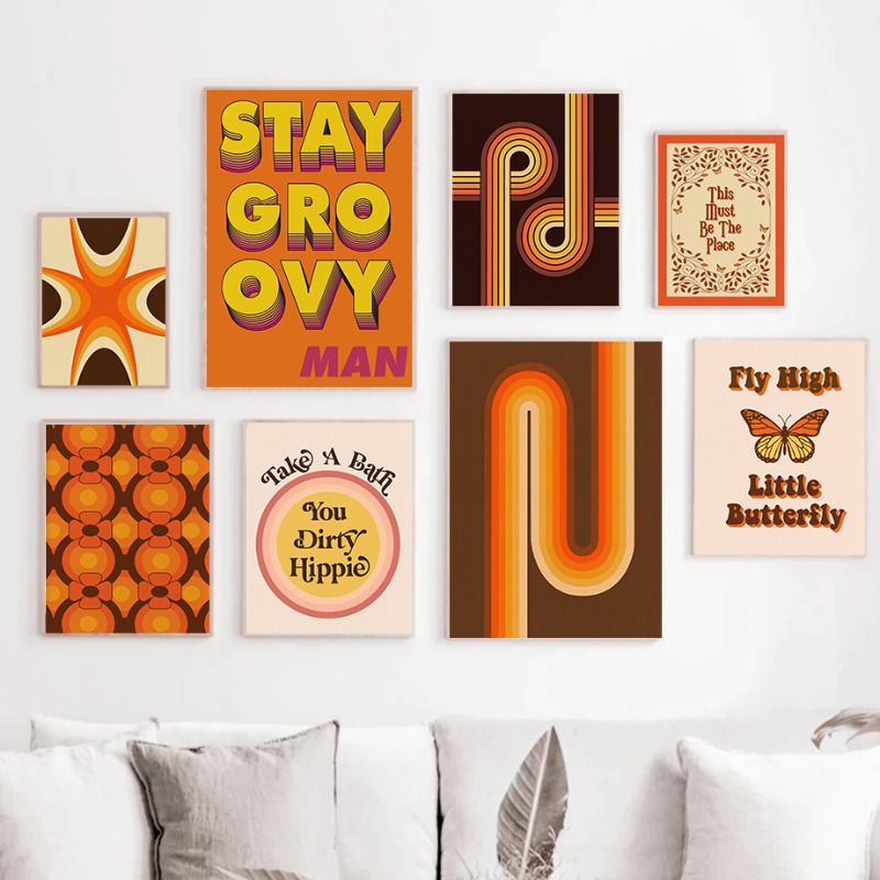 Home Decor Hippie - レトロ70年代ヒッピーアートプリント ヴィンテージフラワーブーケ ジークレー壁飾り お風呂に入る あなたは汚いヒッピー 面白い引用句ポスター