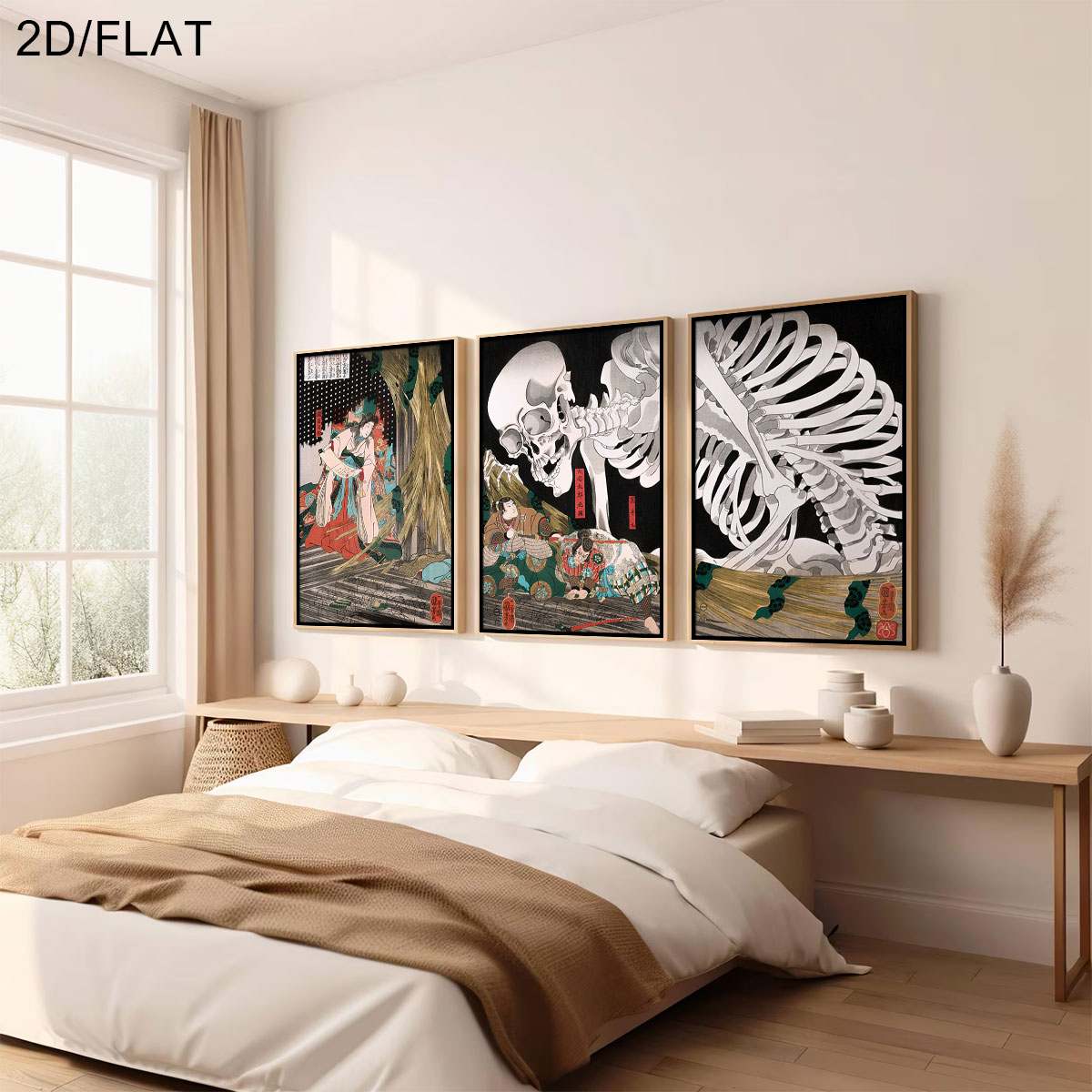 3 個のレトロな日本のタキヤシャ魔女とスケルトン幽霊キャンバ - Home Decor Youtube のレビューと価格