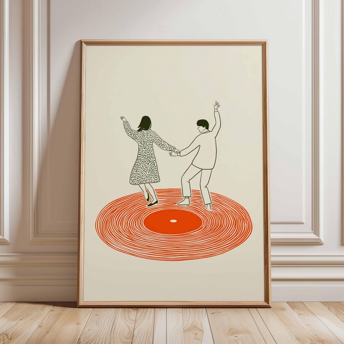 レトロレコードプレーヤー踊るカップルキャンバスプリントポスタ - Home Decor Aesthetic Pinterest のレビューと価格