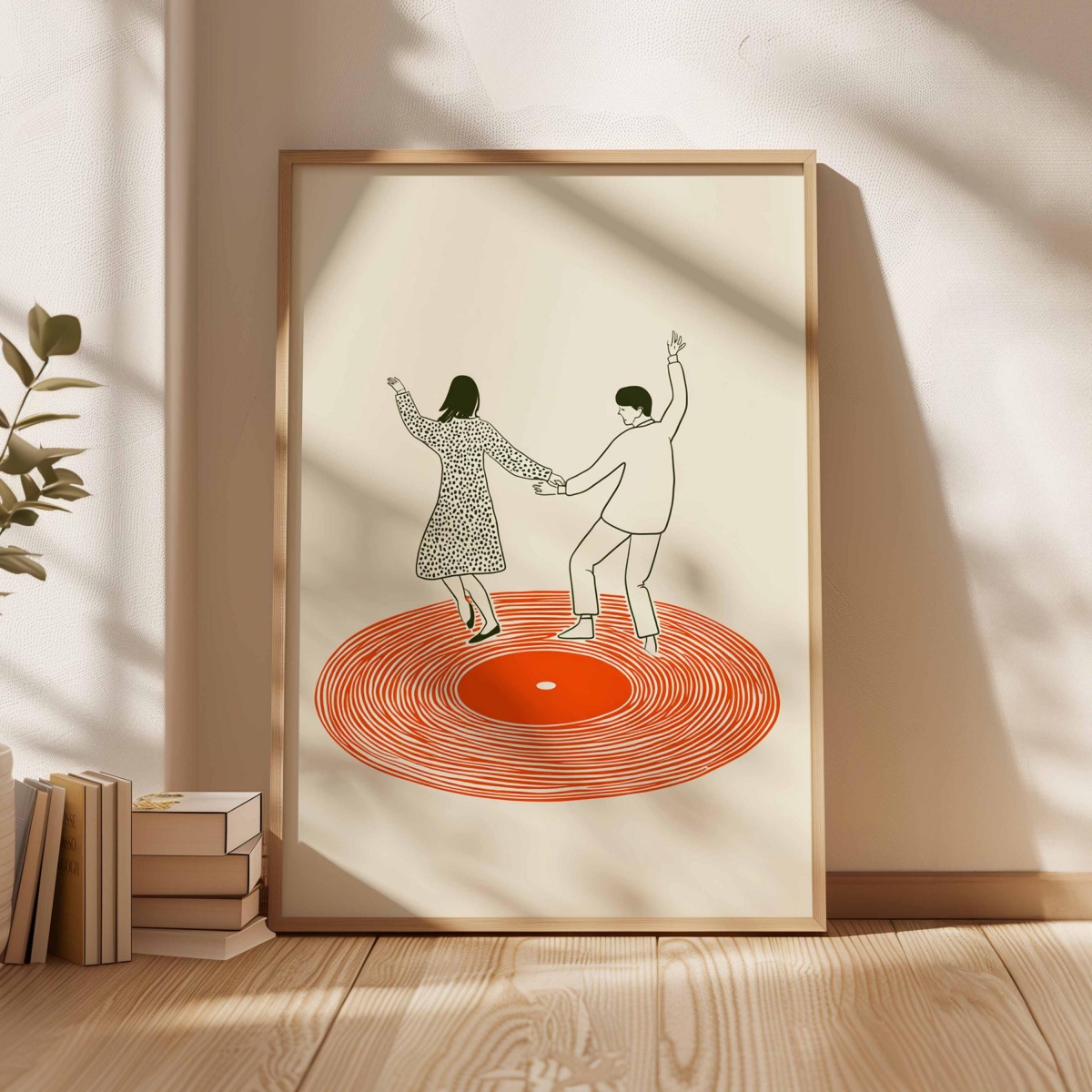 レトロレコードプレーヤー踊るカップルキャンバスプリントポスタ - Home Decor Aesthetic Pinterest のレビューと価格