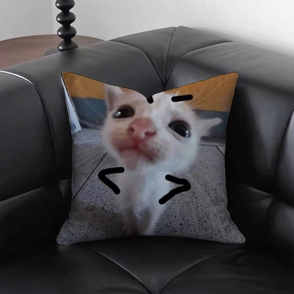 面白い猫 M-Meme 枕カバー 絵文字プリント クッション - Home Decor Emoji のレビューと価格