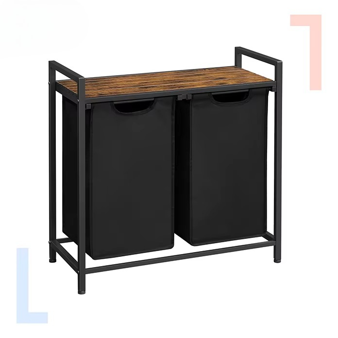 VASAGLE 59L 装飾ダブルランドリーバスケット ふた - Home Decor Hampers のレビューと価格