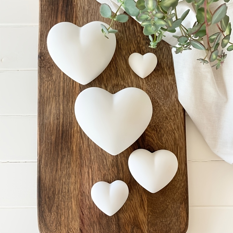 5個入りハート型石膏キャンドルオーナメント樹脂シリコンモール - Home Decor Handicraft のレビューと価格