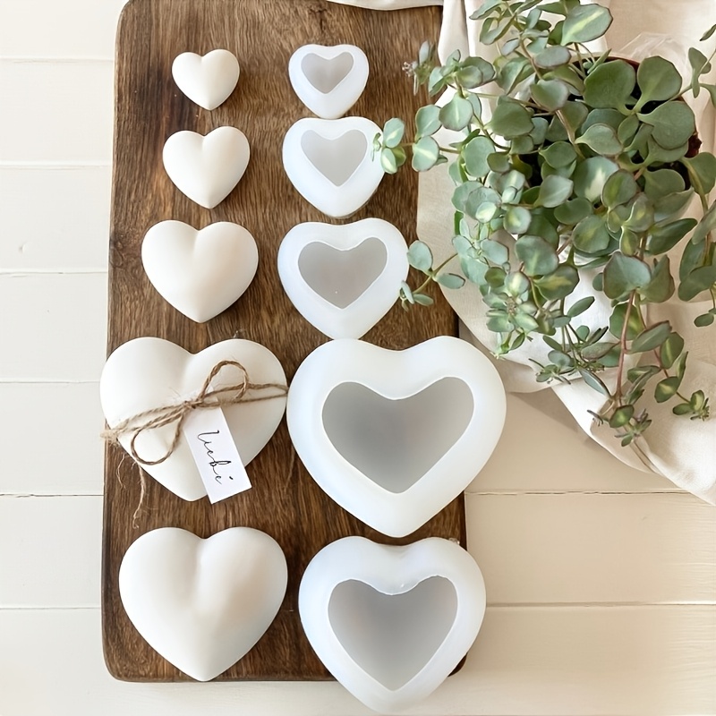 5個入りハート型石膏キャンドルオーナメント樹脂シリコンモール - Home Decor Handicraft のレビューと価格