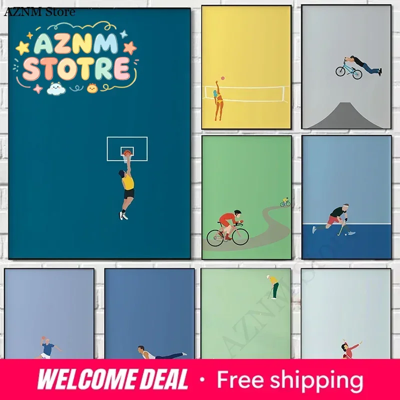 スポーツ愛好家イラストシリーズ テーマキャンバスプリント フ - Home Decor Enthusiast のレビューと価格