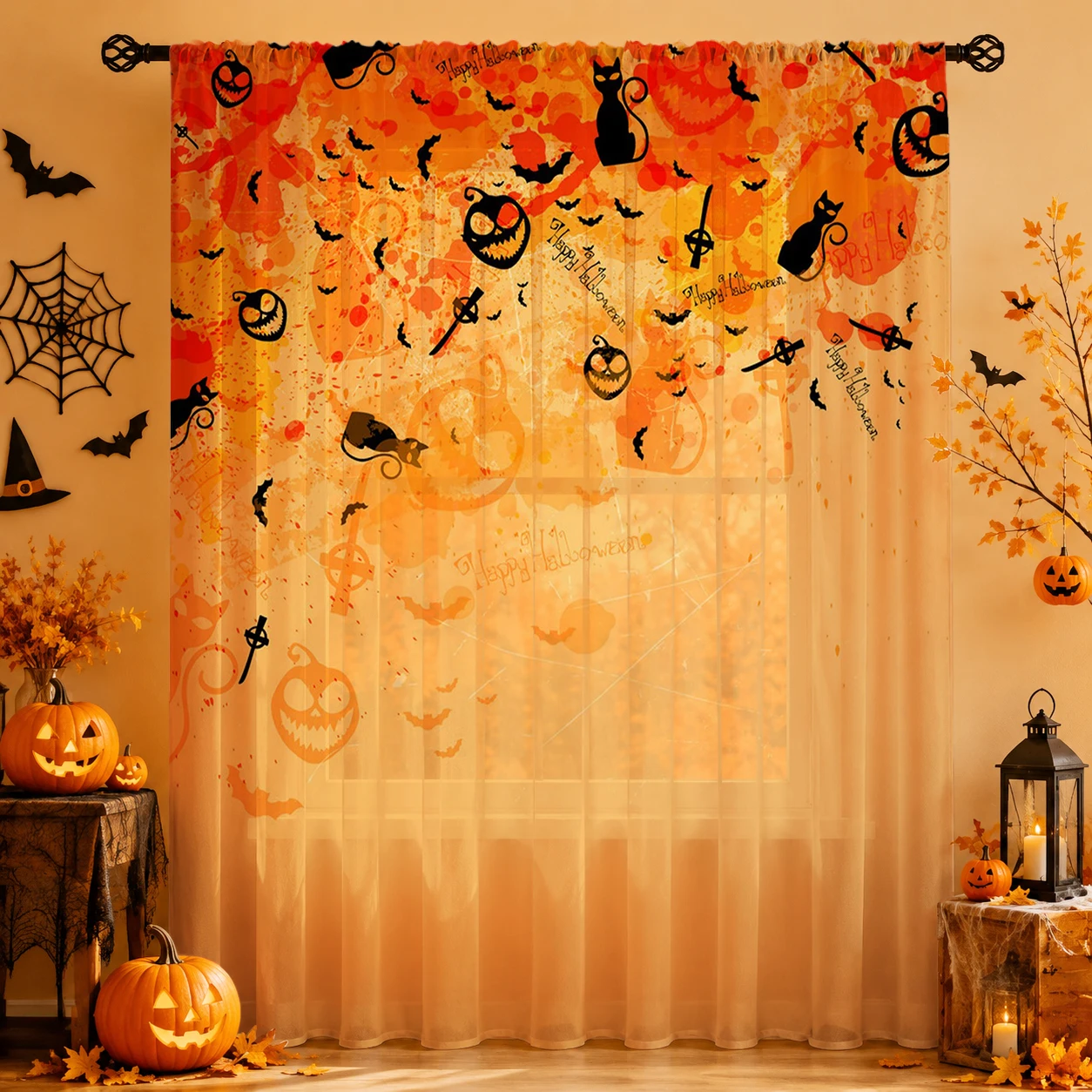 ハロウィン用シアー カーテンロッドポケット 1個 ハロウィン - Home Decor Youtube のレビューと価格