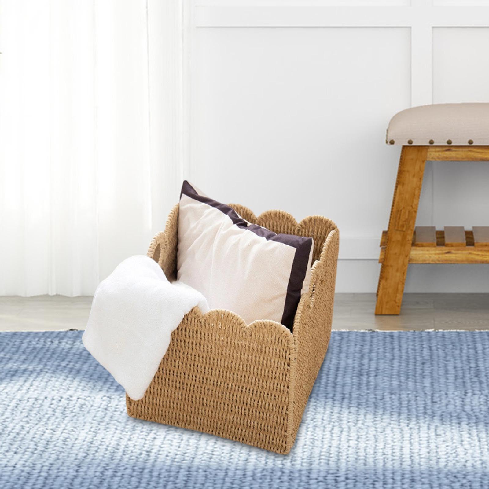 収納バスケットホルダー手作りDIY装飾紙ロープバスケット織り - Home Decor Hampers のレビューと価格
