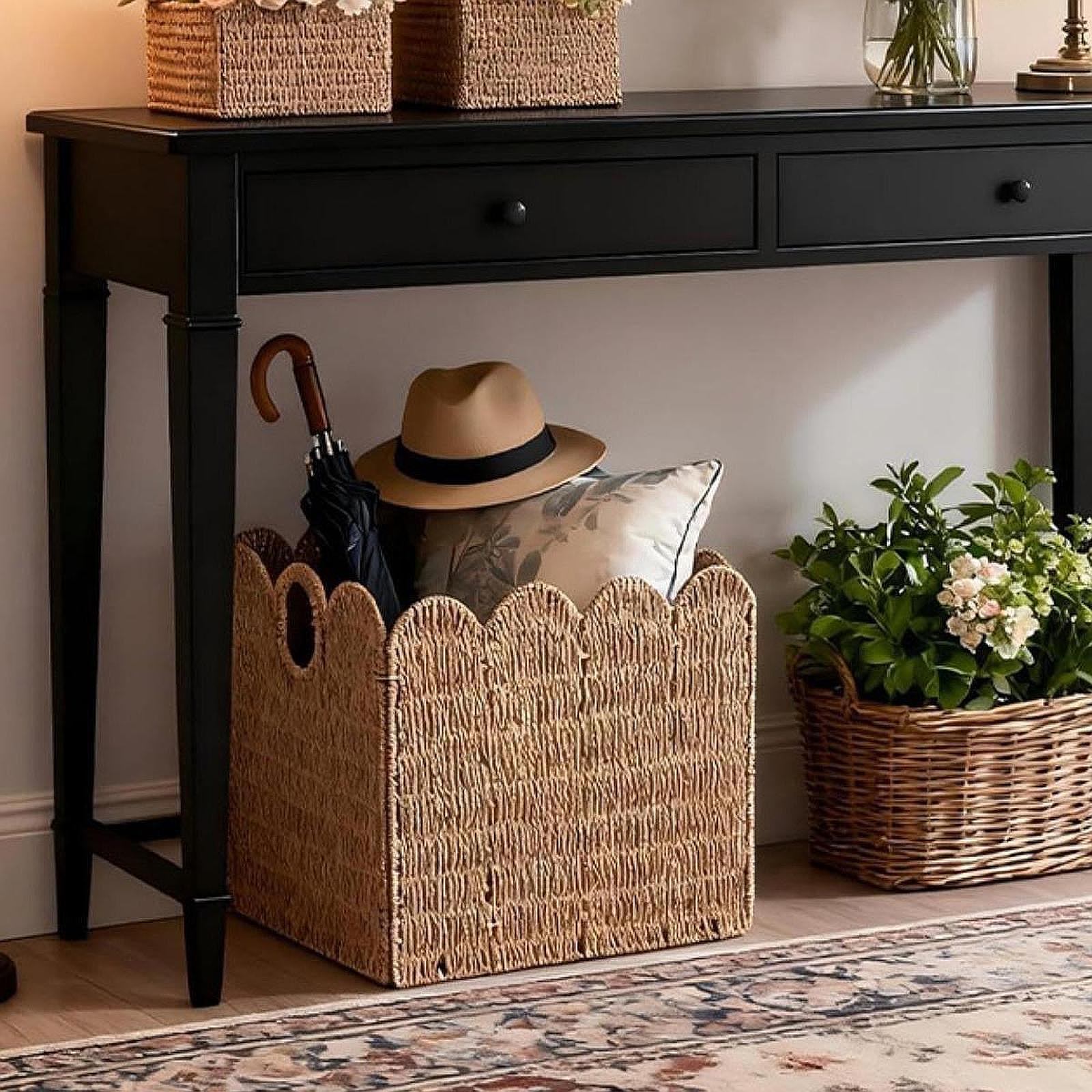 収納バスケットホルダー手作りDIY装飾紙ロープバスケット織り - Home Decor Hampers のレビューと価格