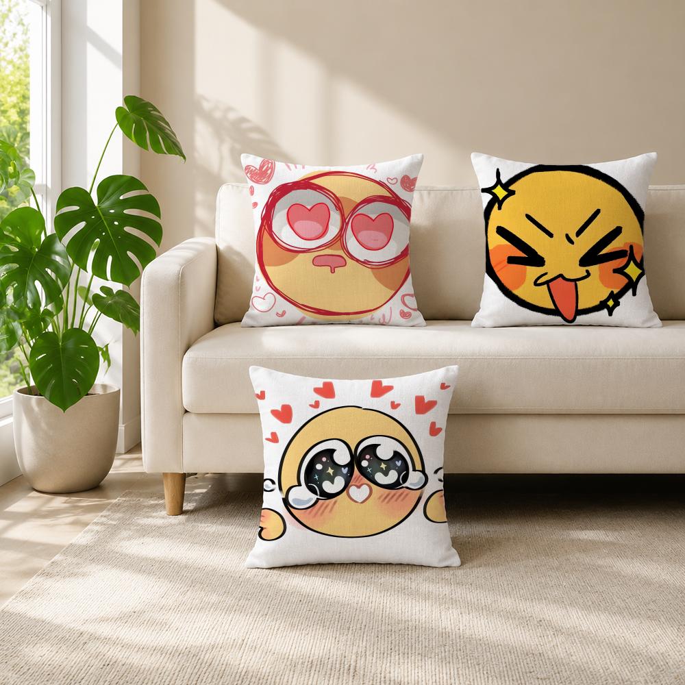 かわいい愛らしい黄色の表情絵文字クッションカバー クッション - Home Decor Emoji のレビューと価格