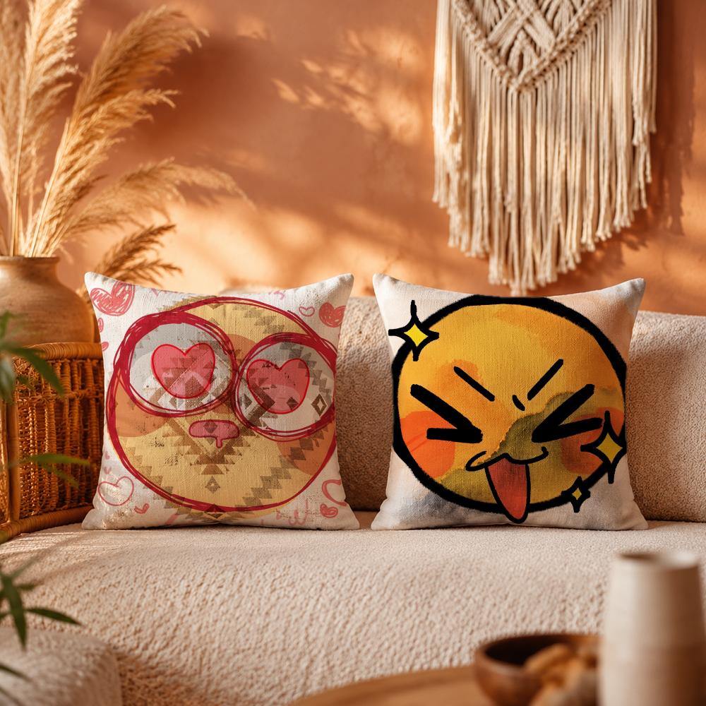 かわいい愛らしい黄色の表情絵文字クッションカバー クッション - Home Decor Emoji のレビューと価格