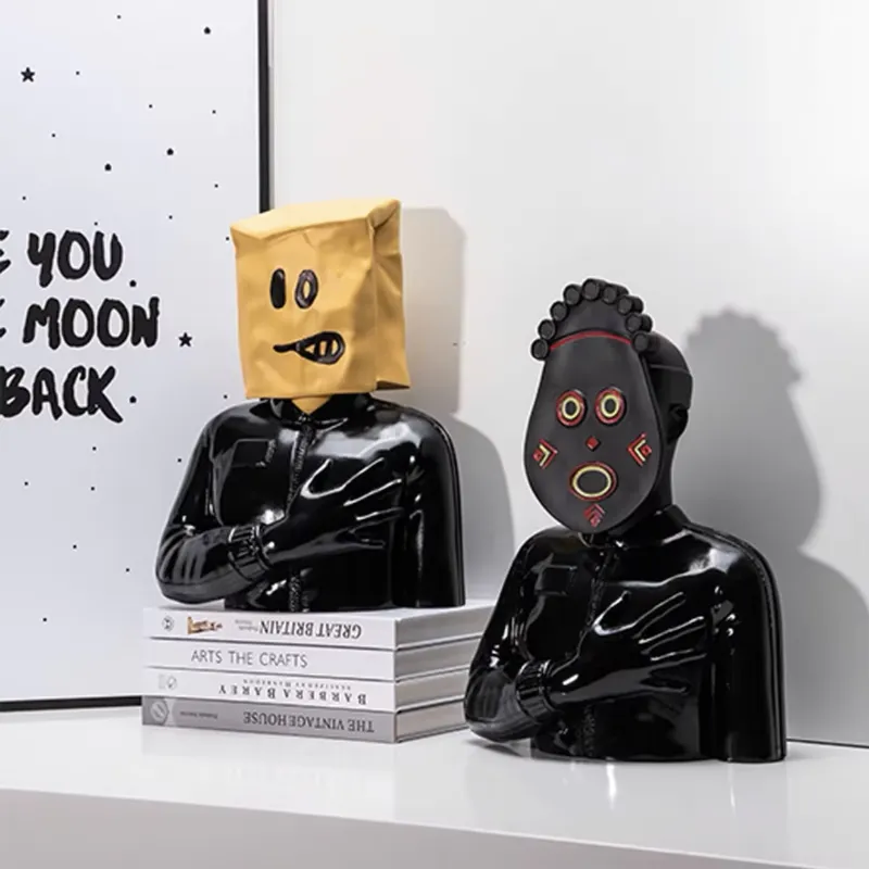 カスタムメイドのモダンでクリエイティブな抽象的な顔の形をした - Abstract Sculpture Resin のレビューと価格