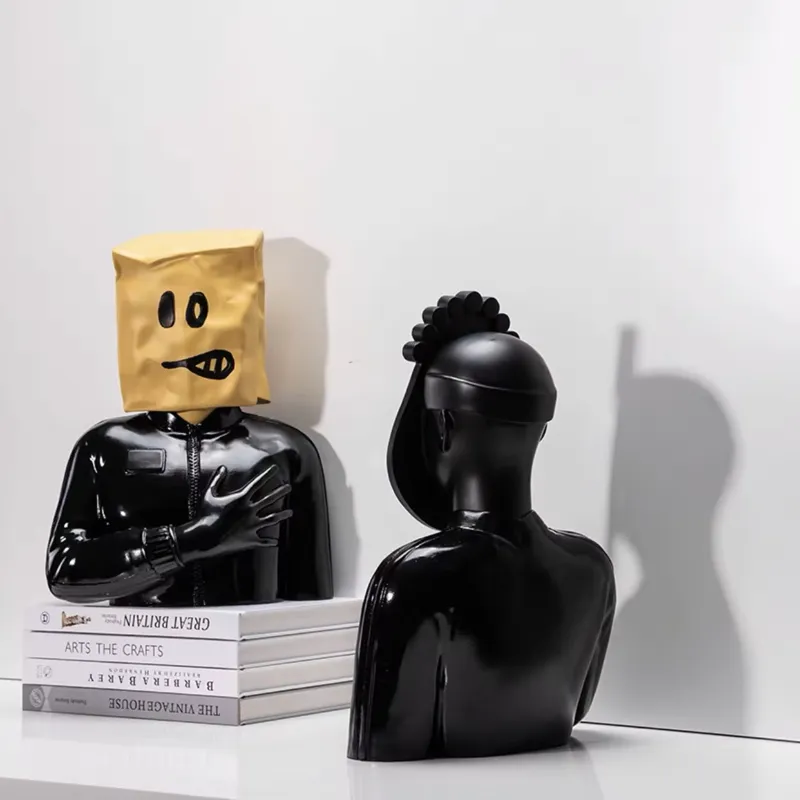 カスタムメイドのモダンでクリエイティブな抽象的な顔の形をした - Abstract Sculpture Resin のレビューと価格