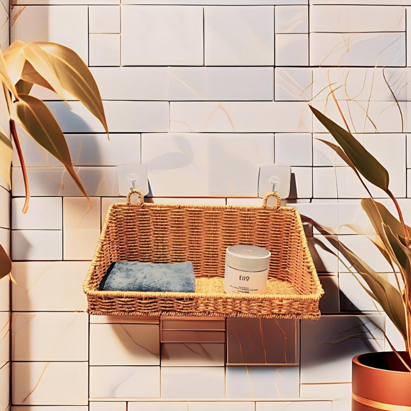 編まれた籐製吊り下げ収納バスケット フック付き 壁掛け式 ハ - Home Decor Hampers のレビューと価格