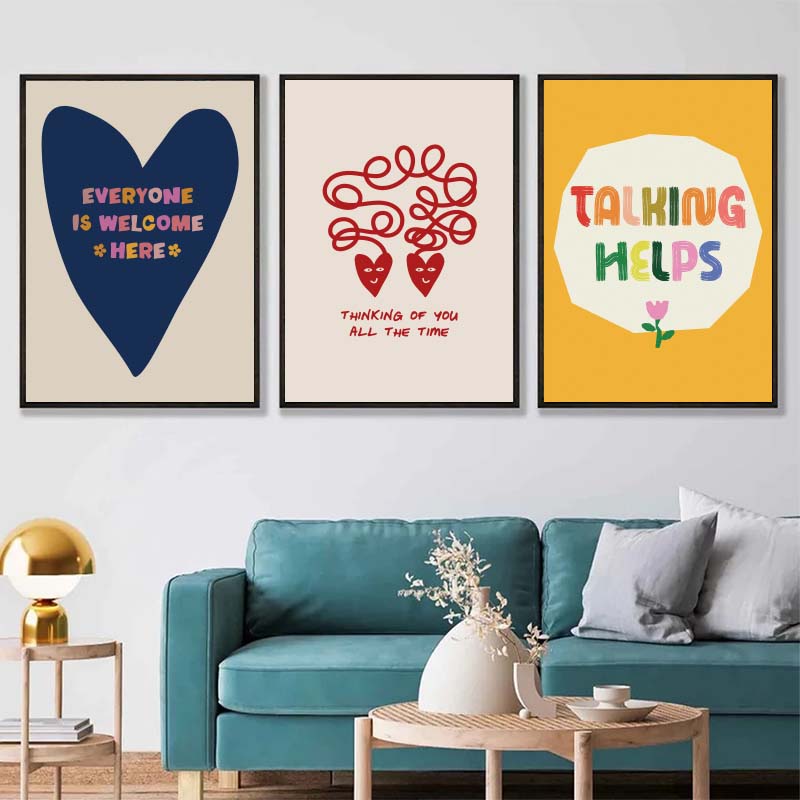 心に優しくしてくださいメンタルヘルス心理学壁アートキャンバス - Home Decor Aesthetic Pinterest のレビューと価格