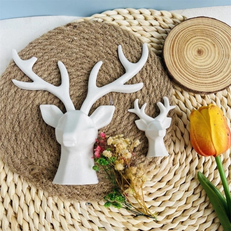 2個の鹿の角飾りシリコンモールドDIY石膏ジュエリー収納ペン - Home Decor Handicraft のレビューと価格
