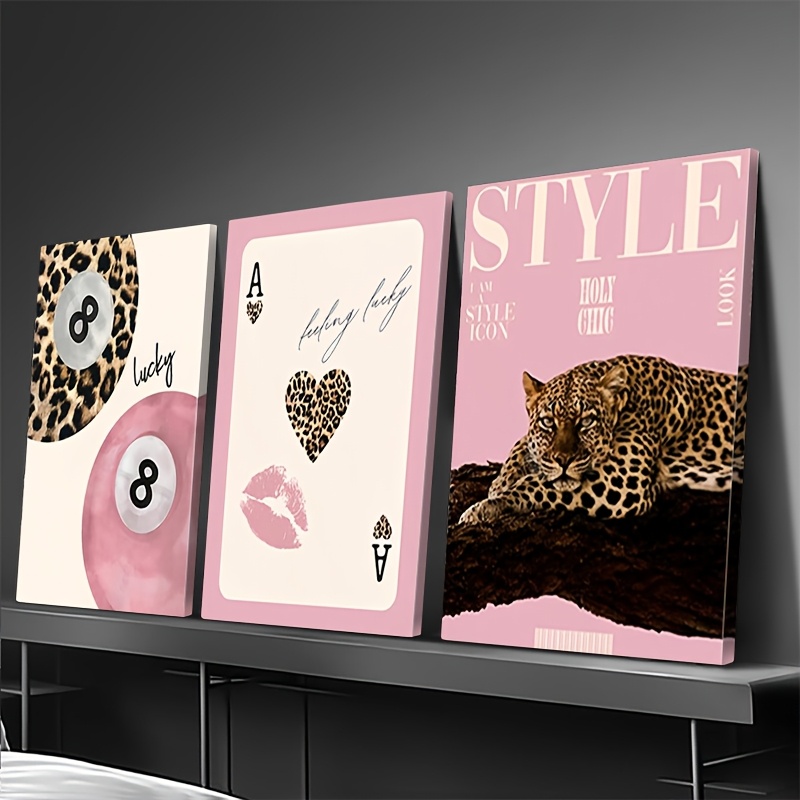 3ピース レオパード チーター キャンバス ウォールアート  - Home Decor Youtube のレビューと価格