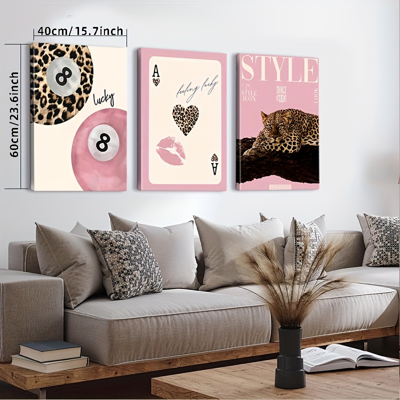 3ピース レオパード チーター キャンバス ウォールアート  - Home Decor Youtube のレビューと価格