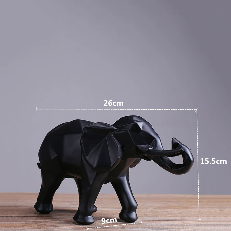 創造的な樹脂の黒い象の像、抽象的な幾何学的な彫刻、デスクトッ - Abstract Sculpture Resin のレビューと価格