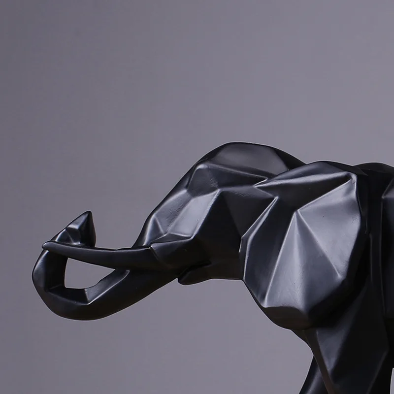 創造的な樹脂の黒い象の像、抽象的な幾何学的な彫刻、デスクトッ - Abstract Sculpture Resin のレビューと価格