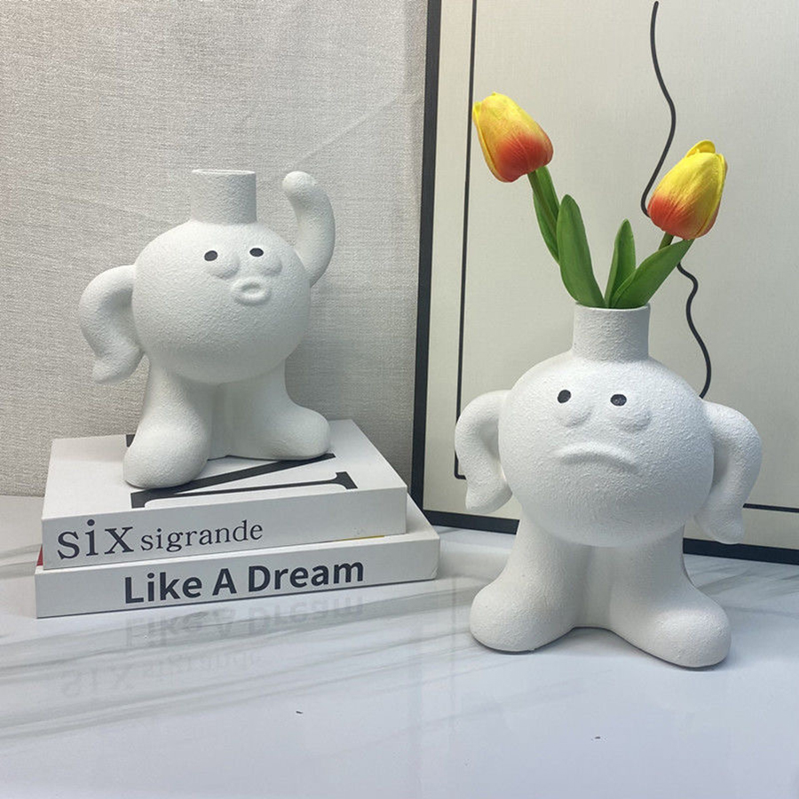 かわいい絵文字管状花瓶,クリエイティブなセラミック花瓶,カワ - Home Decor Emoji のレビューと価格