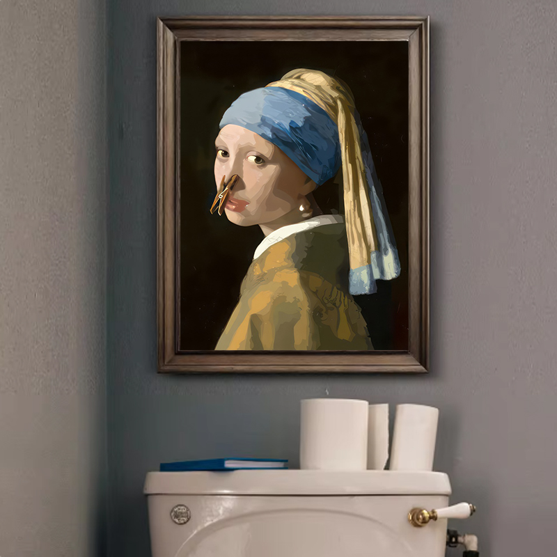 1ピース 面白い抽象的なバスルームトイレの家の装飾、額縁なし - Home Decor Youtube のレビューと価格