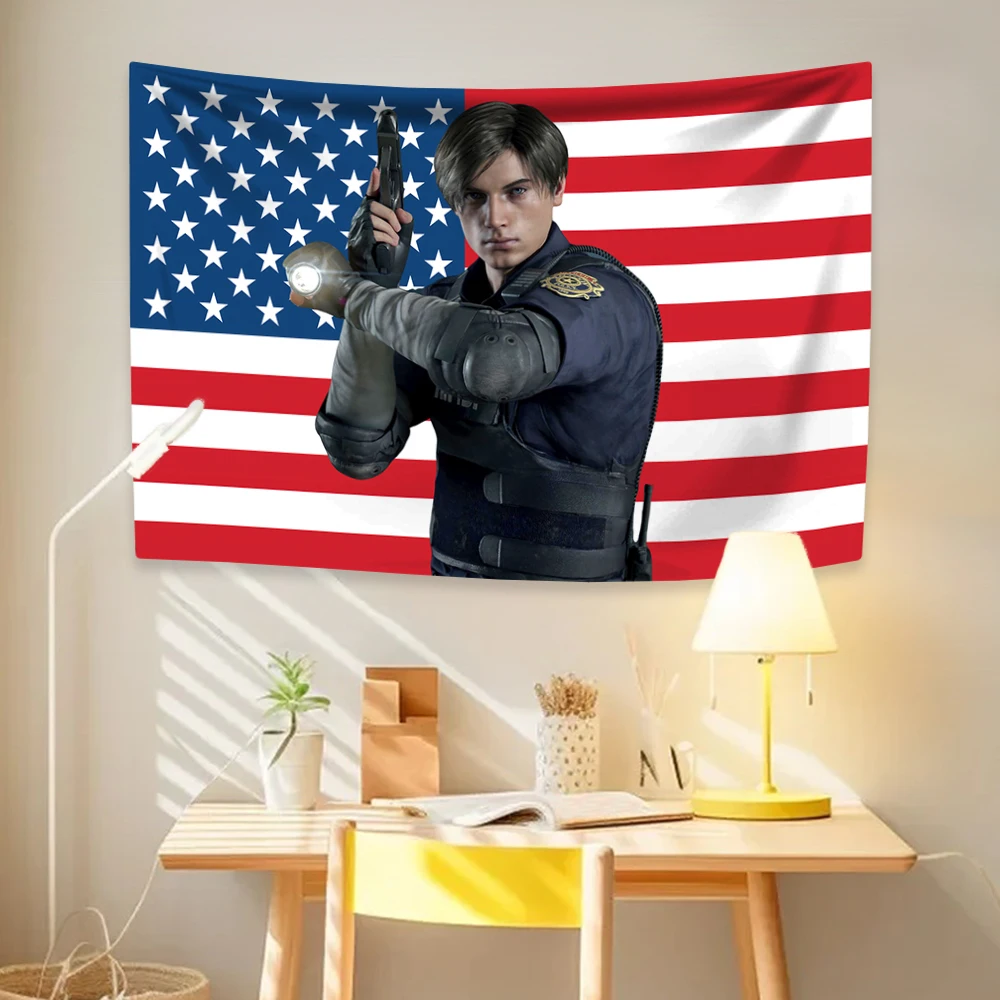 レオン・ケネディーズ アメリカ国旗タペストリー 4穴 ヒッピ - Home Decor Hippie のレビューと価格