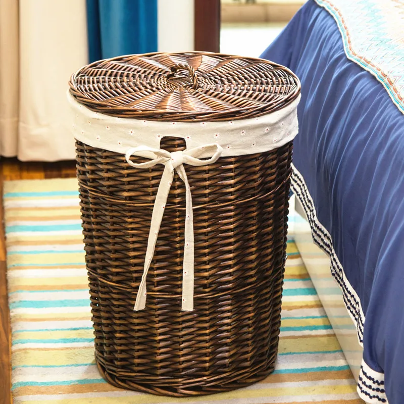 ふた付きのスタイリッシュな籐ランドリーバスケット、織り装飾収 - Home Decor Hampers のレビューと価格