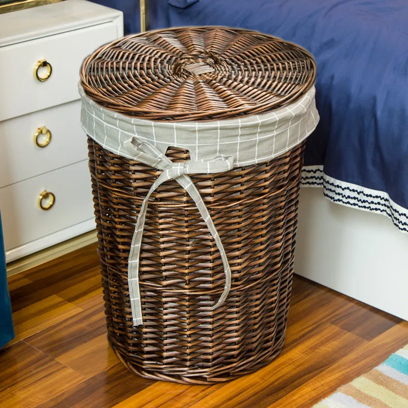ふた付きのスタイリッシュな籐ランドリーバスケット、織り装飾収 - Home Decor Hampers のレビューと価格