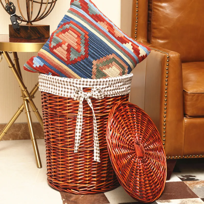 ふた付きのスタイリッシュな籐ランドリーバスケット、織り装飾収 - Home Decor Hampers のレビューと価格