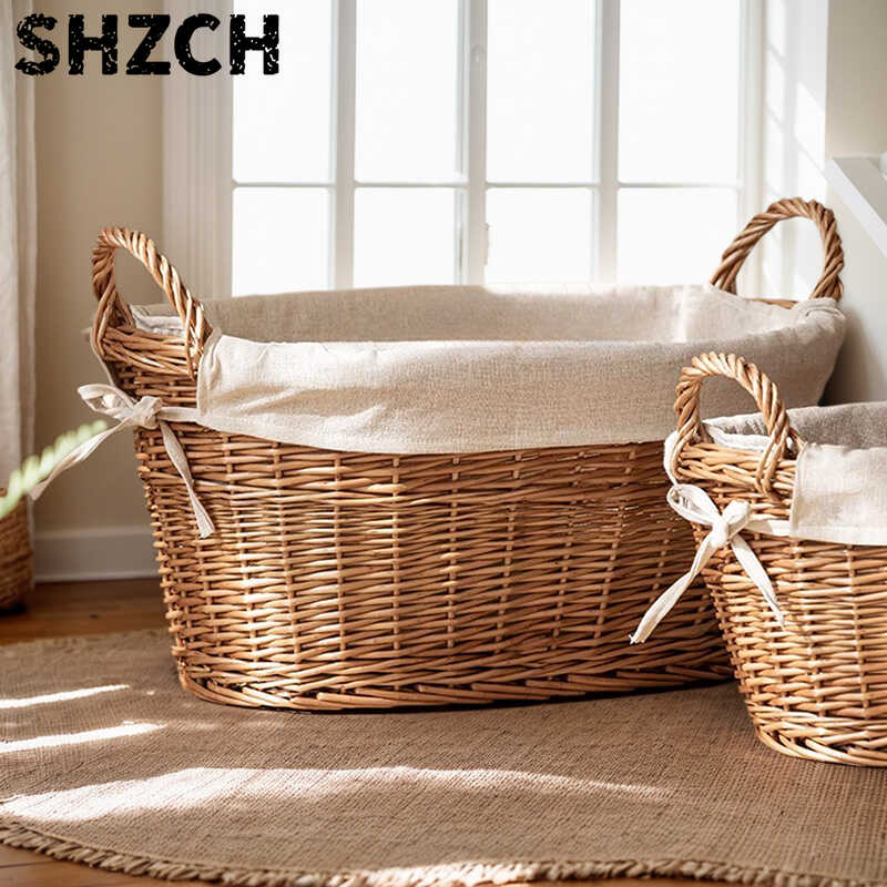‌ 籐製汚れた服入れ、蓋付き特大シャワーバスケット、家庭用多 - Home Decor Hampers のレビューと価格