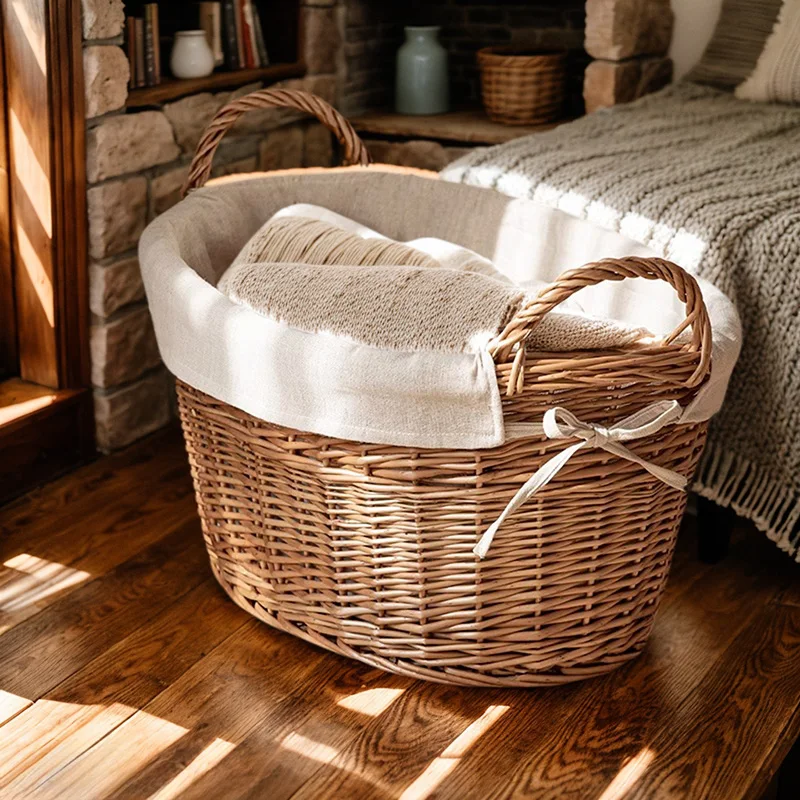 ‌ 籐製汚れた服入れ、蓋付き特大シャワーバスケット、家庭用多 - Home Decor Hampers のレビューと価格