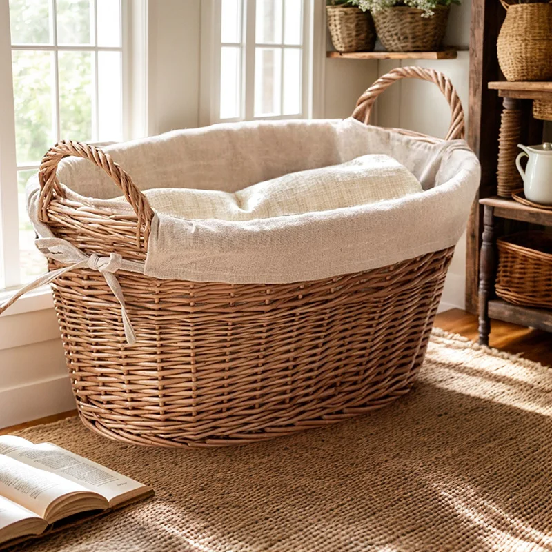 ‌ 籐製汚れた服入れ、蓋付き特大シャワーバスケット、家庭用多 - Home Decor Hampers のレビューと価格