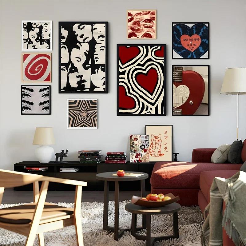 ポスター Y2K ロックスタイル キャンバス絵画 抽象画 リ - Home Decor Aesthetic Pinterest のレビューと価格
