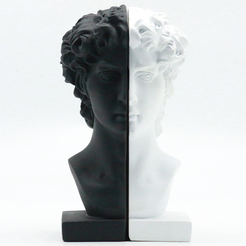 クリエイティブな樹脂製デビッド像の頭部彫刻クラフトブックエン - Abstract Sculpture Resin のレビューと価格
