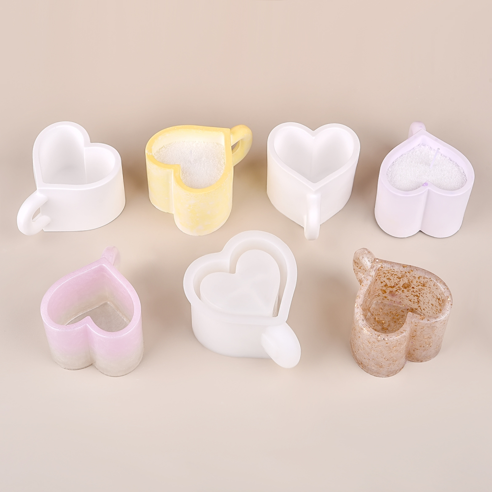 3Dティーカップ型シリコンモールド、トレイ付き、DIY石膏セ - Home Decor Handicraft のレビューと価格