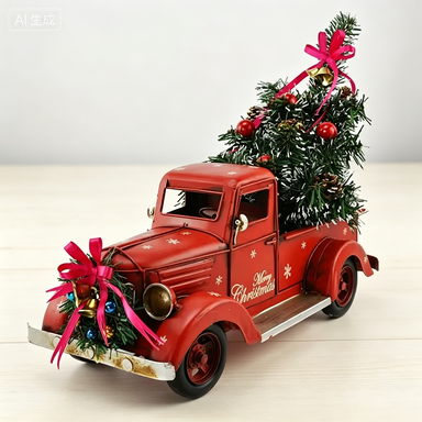 ヴィンテージ風赤いクリスマス トラックモデル 錬鉄彫刻 金属 - Home Decor Handicraft のレビューと価格